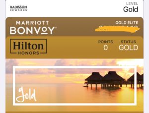 Hilton, Marriot, Radission gold card